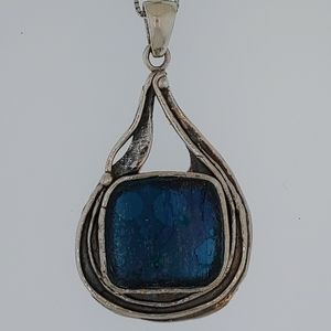 Stelin Silver Roman Glass One of a Kind Necklace